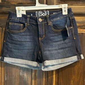 NEW SO Women's Deep Indigo Jean Shorts